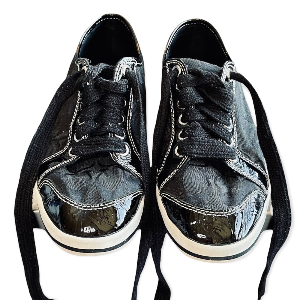 Coach Black & White Brodi Signature Chuck Flat Sneakers